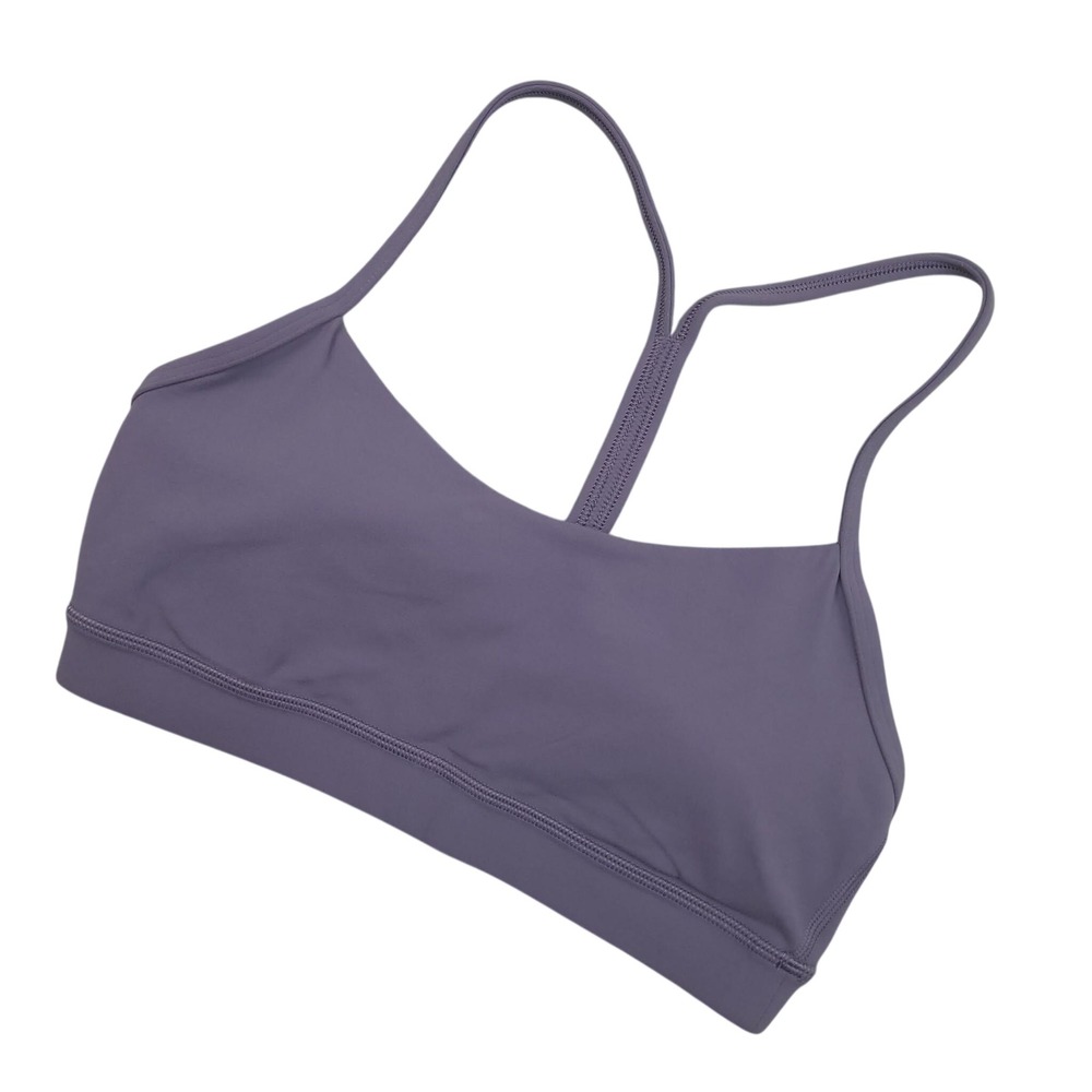 Lululemon Flow Y Bra Women's Sz 6 Lilac Purple Light Support Yoga Pilates Active
